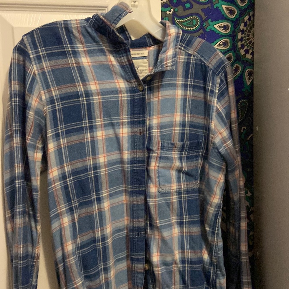 Boyfriend fit flannel, American Eagle, size Medium